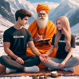 pandit ji with boy and girl 